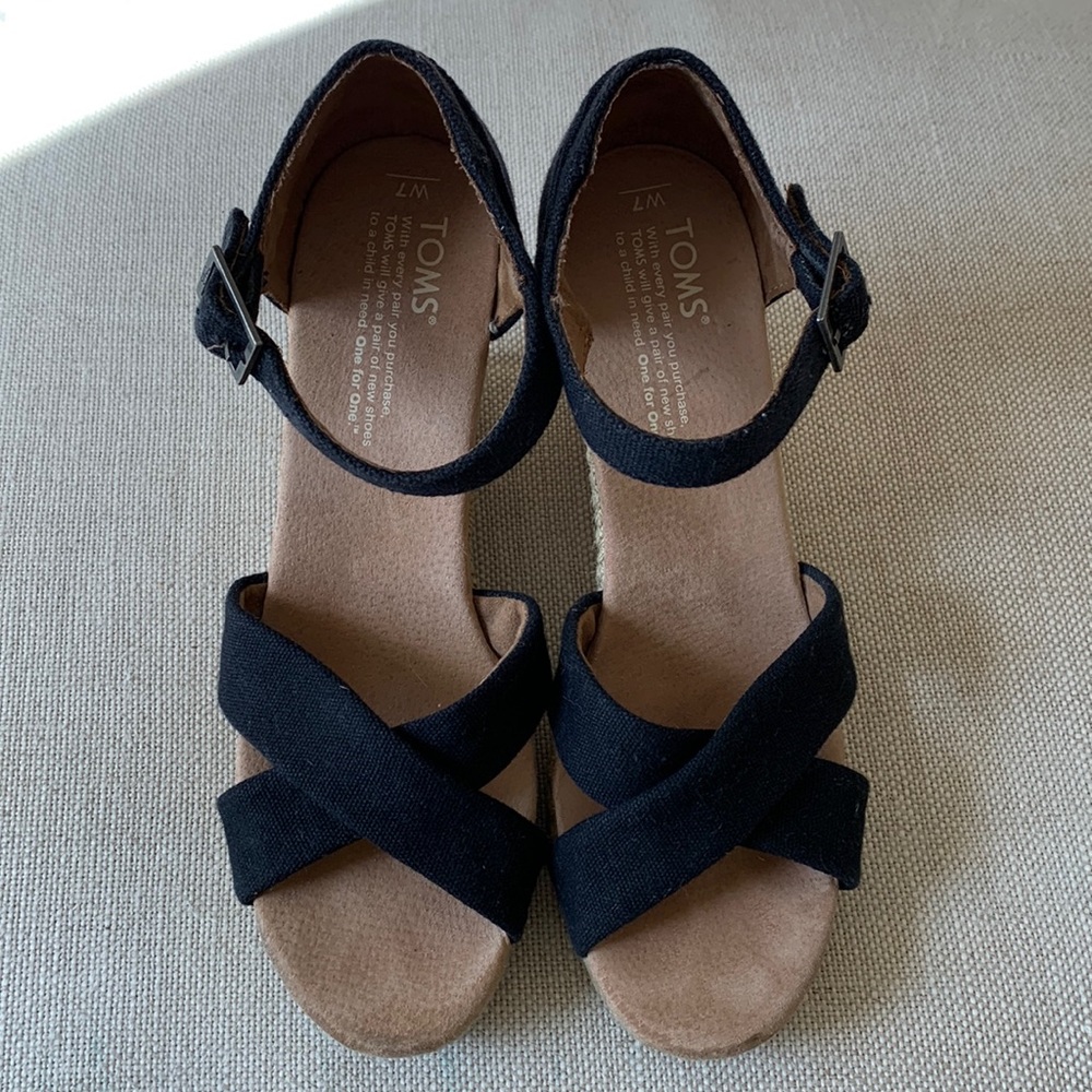 Toms Platform Wedge Sandals size 7